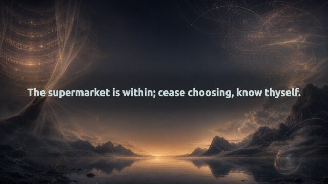 Zen Music cover for The supermarket is within; cease choosing, know thyself.