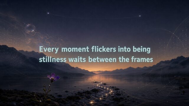 Zen Music cover for Every moment flickers into being stillness waits between the frames