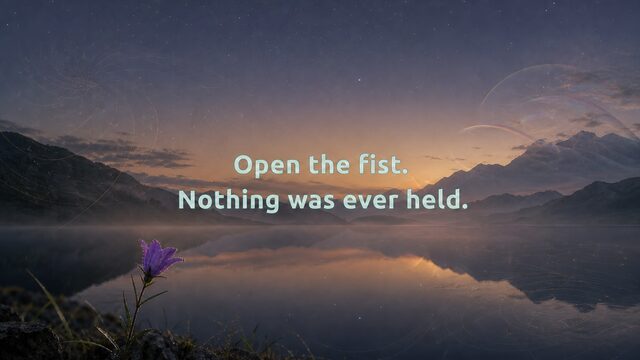 Zen Music cover for Open the fist. Nothing was ever held.