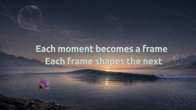 Zen Music cover for Each moment becomes a frame Each frame shapes the next