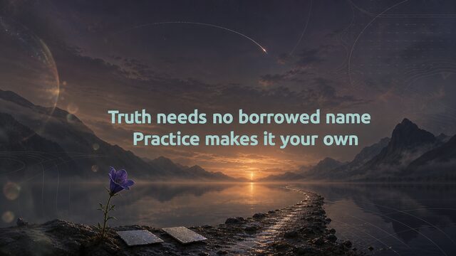 Zen Music cover for Truth needs no borrowed name Practice makes it your own