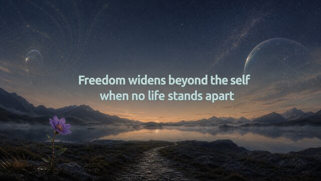 Zen Music cover for Freedom widens beyond the self when no life stands apart