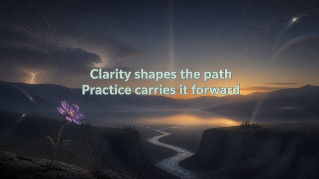 Zen Music cover for Clarity shapes the path Practice carries it forward