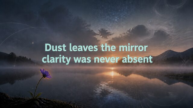 Zen Music cover for Dust leaves the mirror clarity was never absent