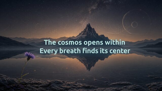 Zen Music cover for The cosmos opens within Every breath finds its center