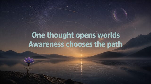 Zen Music cover for One thought opens worlds Awareness chooses the path