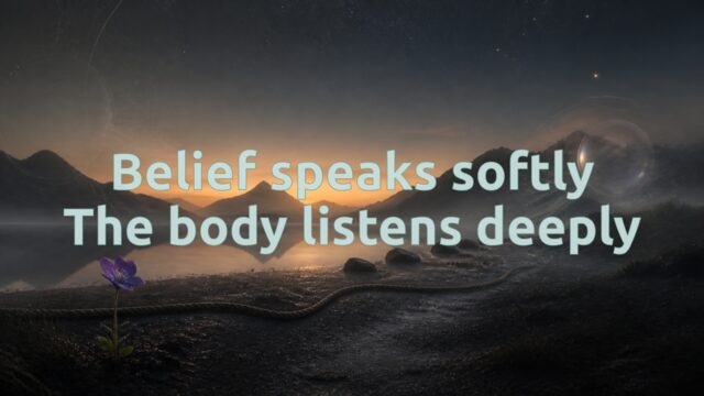 Zen Music cover for Belief speaks softly The body listens deeply