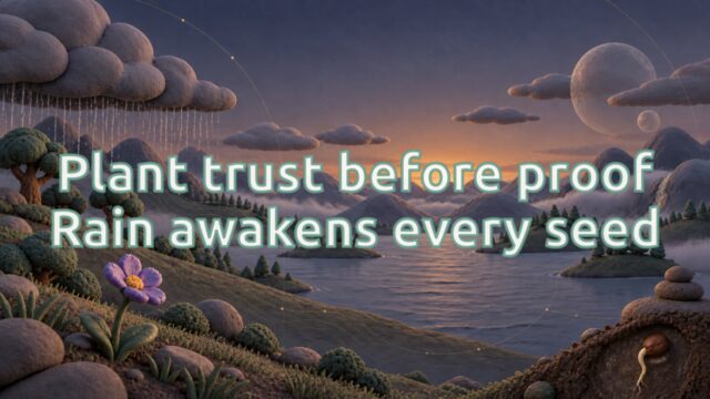 Zen Music cover for Plant trust before proof Rain awakens every seed